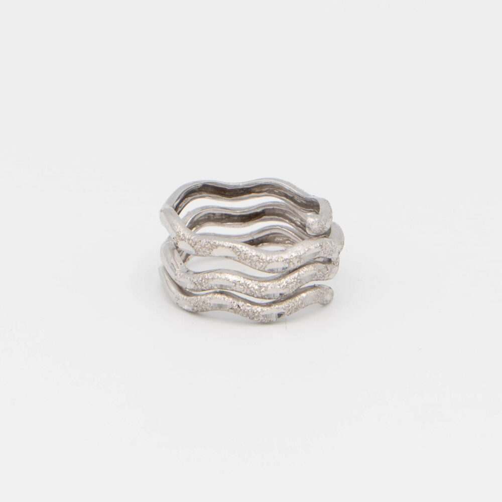 Anello Oro bianco e zirconi 34