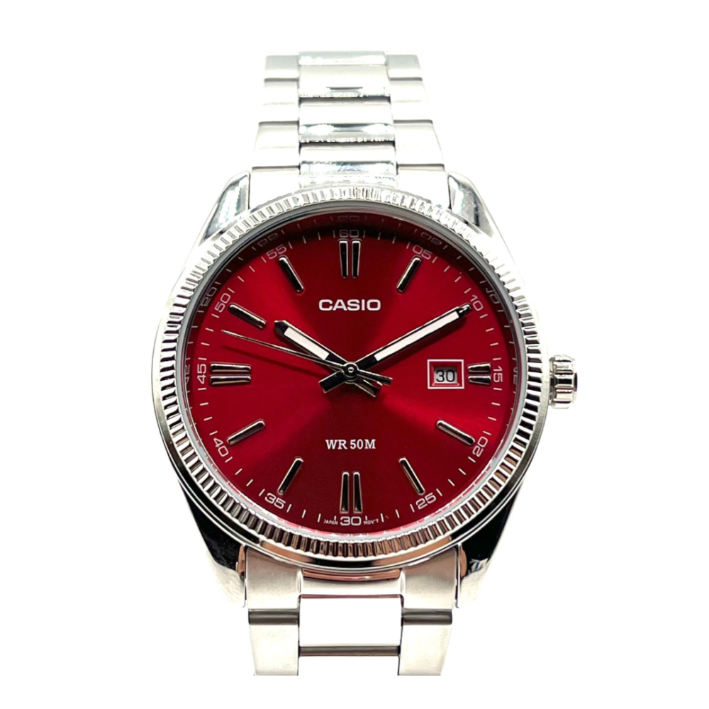 post instagram auguri frase elegante delicato acquerello rosa Casio quadrante rosso MTP-1302PD-4AVEF